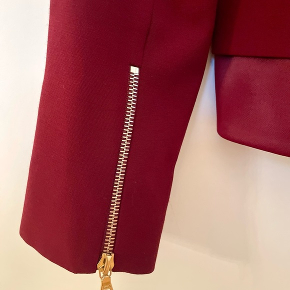 Sandro Blazer in Burgundy with Gold Hardware - Picture 5 of 6